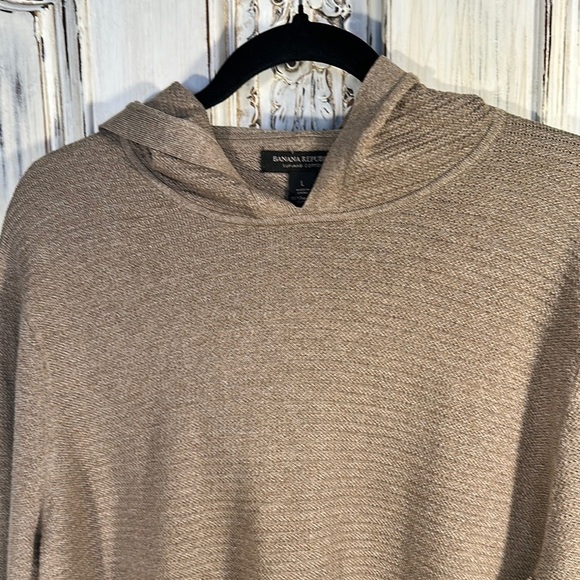 Banana Republic Supima Cotton Men's Tan Hoodie Sweater - Picture 4 of 8